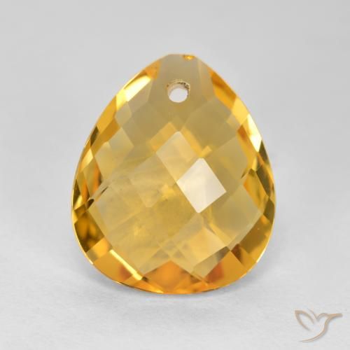 3.37ct 天然 深金橙色 黄水晶, 梨形, VVS-VS