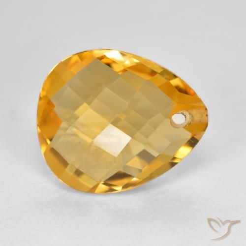 3.37克拉天然黄水晶，梨形，VVS-VS