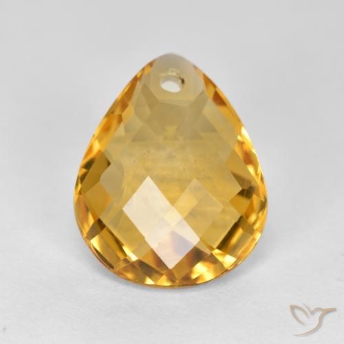 3.45克拉天然黄水晶，梨形，VVS-VS