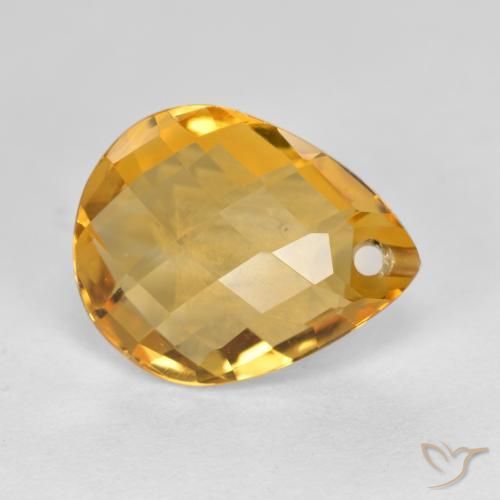 3.45克拉天然黄水晶，梨形，VVS-VS
