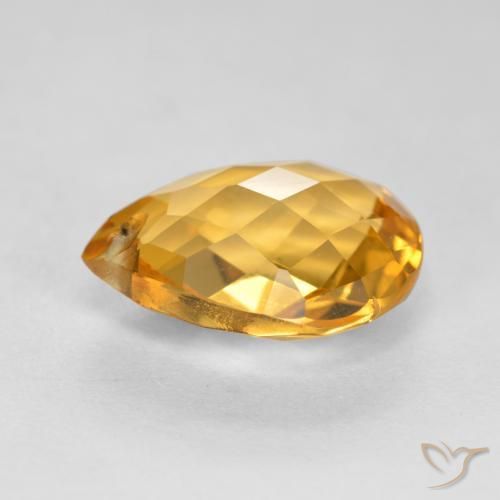 3.45克拉天然黄水晶，梨形，VVS-VS
