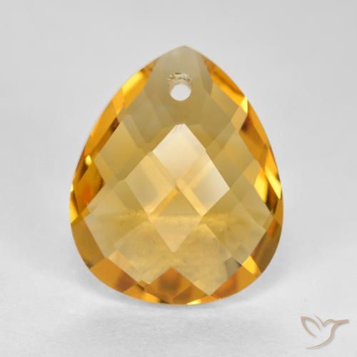 3.28ct 天然 深金色 黄水晶, 梨形, VVS-VS