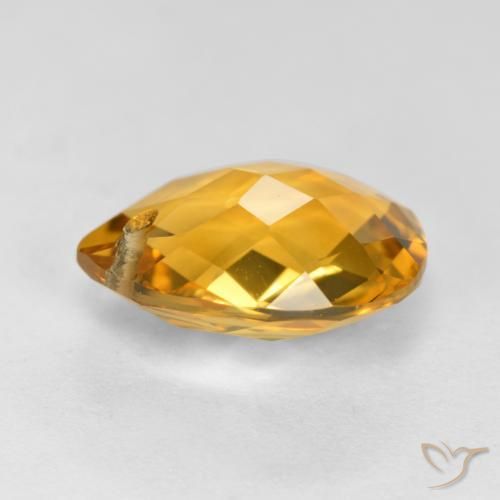 3.28克拉天然黄水晶，梨形，VVS-VS