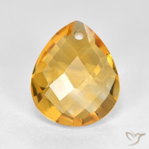 3.60克拉天然黄水晶，梨形，VVS-VS