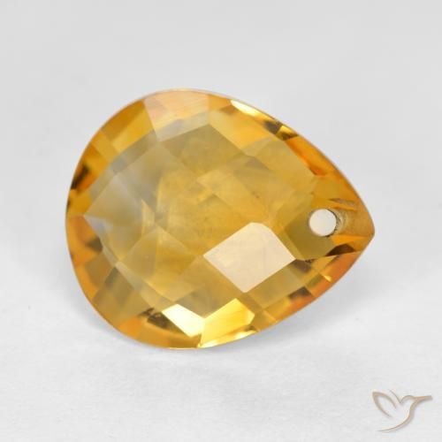 3.60克拉天然黄水晶，梨形，VVS-VS