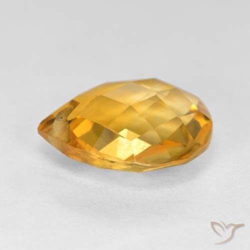 3.60克拉天然黄水晶，梨形，VVS-VS