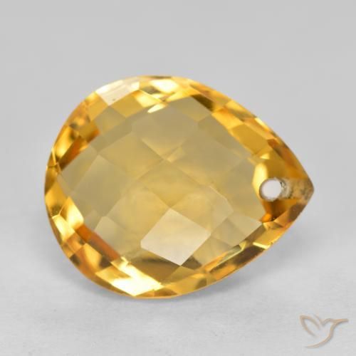 3.82克拉天然黄水晶，梨形，VVS-VS