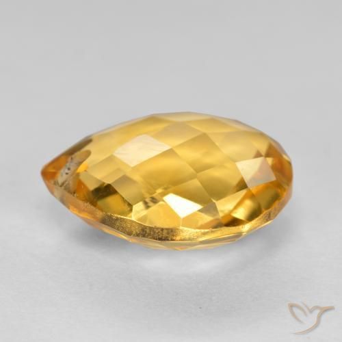 3.82克拉天然黄水晶，梨形，VVS-VS