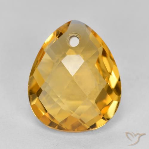 3.37ct 天然 深金橙色 黄水晶, 梨形, VVS-VS