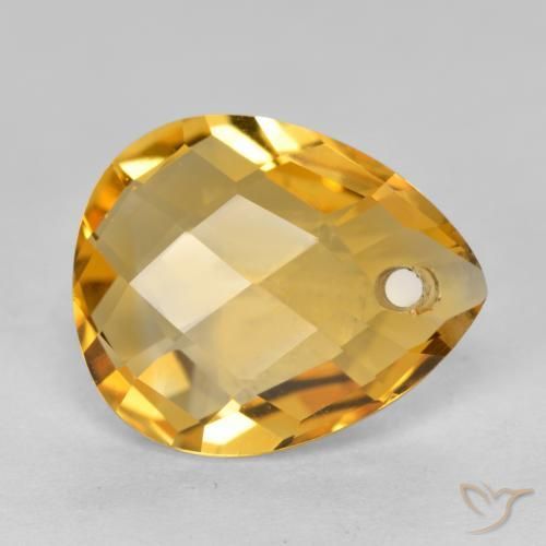 3.37克拉天然黄水晶，梨形，VVS-VS