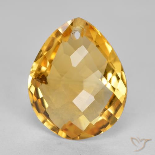 3.30ct 天然 深金橙色 黄水晶, 梨形, VS-SI