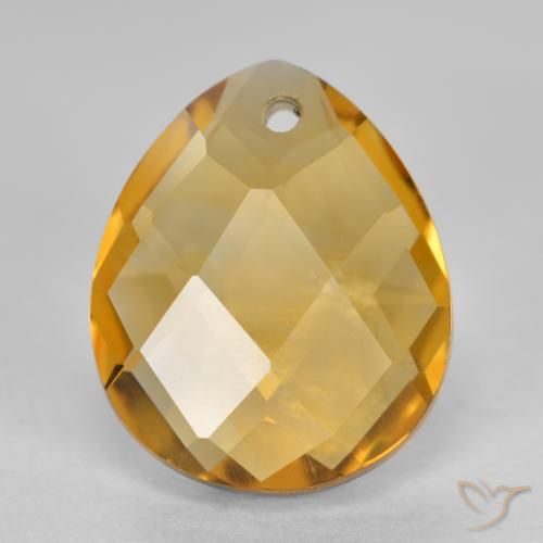 3.75ct 天然 橙金 黄水晶, 梨形, VVS-VS