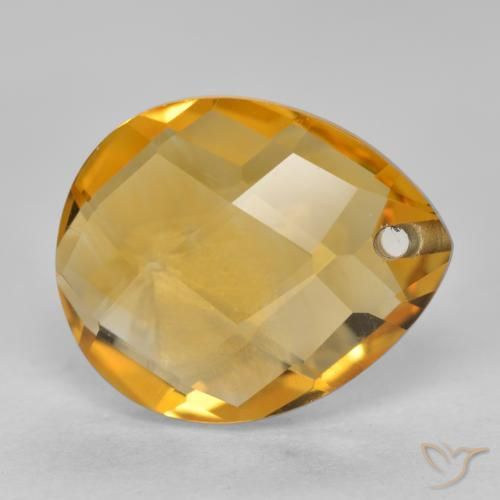 3.75克拉天然黄水晶，梨形，VVS-VS