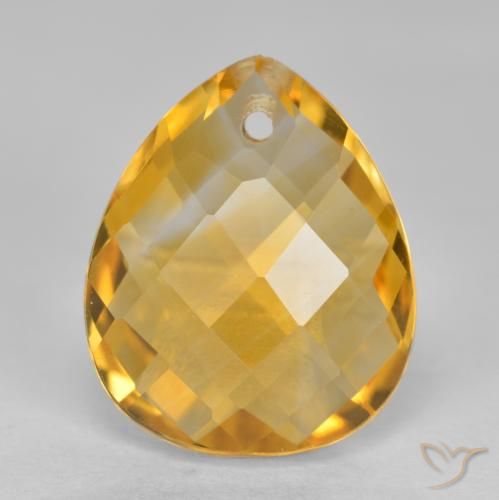3.60ct 天然 深金橙色 黄水晶, 梨形, VVS-VS