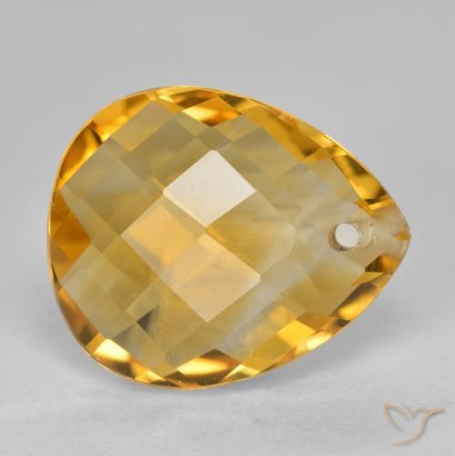 3.60克拉天然黄水晶，梨形，VVS-VS