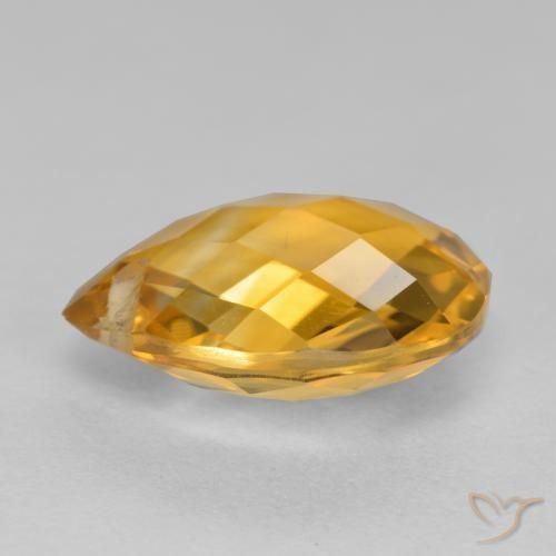 3.60克拉天然黄水晶，梨形，VVS-VS