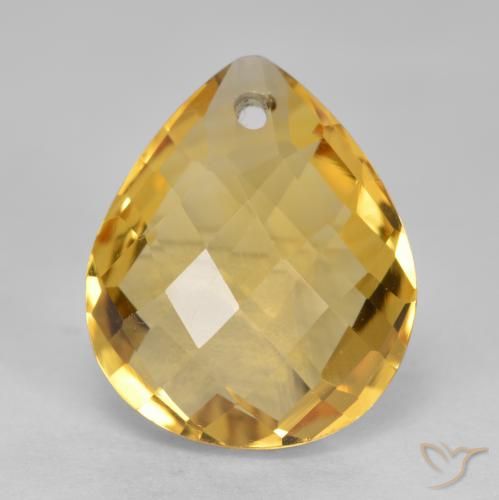 3.44ct 天然 中深金色 黄水晶, 梨形, VVS-VS
