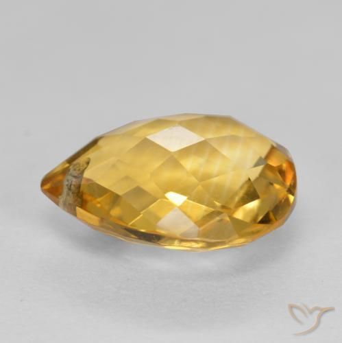 3.44克拉天然黄水晶，梨形，VVS-VS