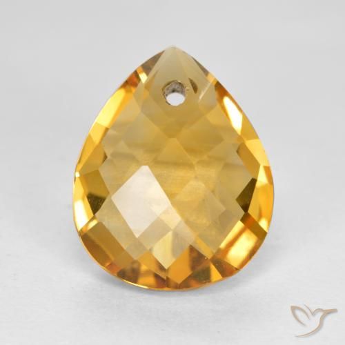 3.68ct 天然 深金橙色 黄水晶, 梨形, VVS-VS
