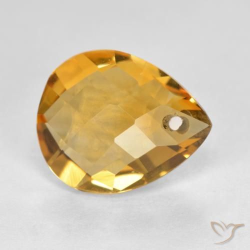 3.68克拉天然黄水晶，梨形，VVS-VS
