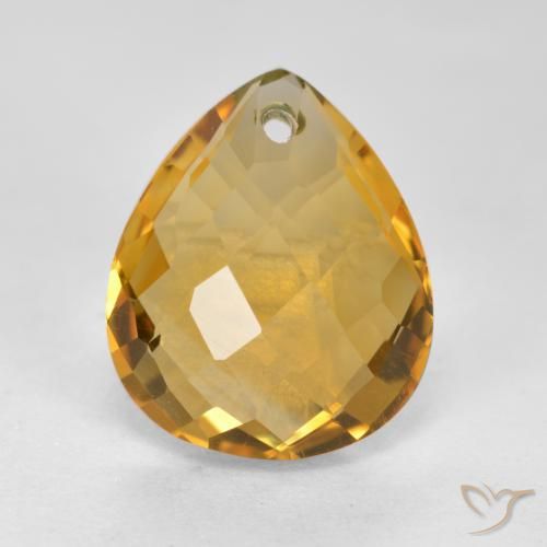 3.83ct 天然 深金橙色 黄水晶, 梨形, VVS-VS