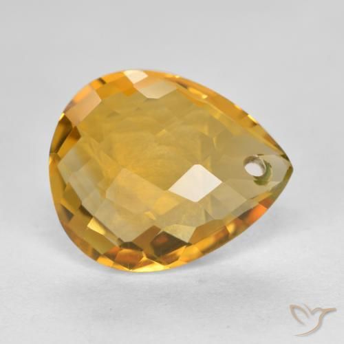 3.83克拉天然黄水晶，梨形，VVS-VS