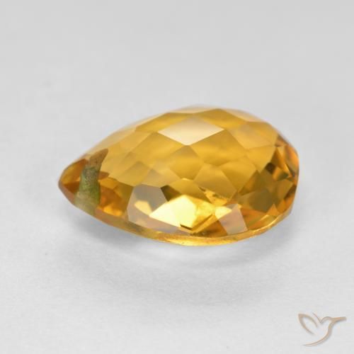 3.83克拉天然黄水晶，梨形，VVS-VS