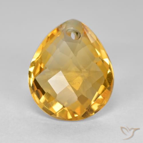 3.50ct 天然 中浅橙金 黄水晶, 梨形, VVS-VS