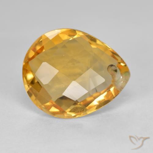3.50克拉天然黄水晶，梨形，VVS-VS