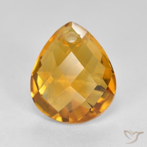3.81ct 天然 深金橙色 黄水晶, 梨形, VVS-VS