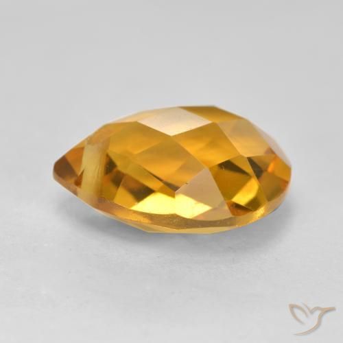 3.81克拉天然黄水晶，梨形，VVS-VS