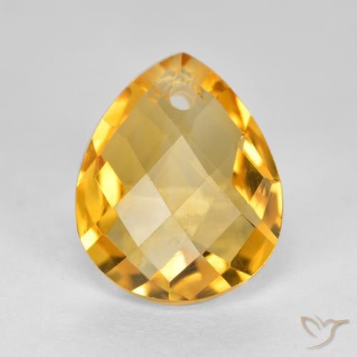 3.88ct 天然 金橙色 黄水晶, 梨形, VVS-VS
