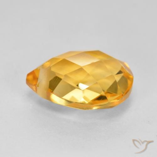 3.88克拉天然黄水晶，梨形，VVS-VS