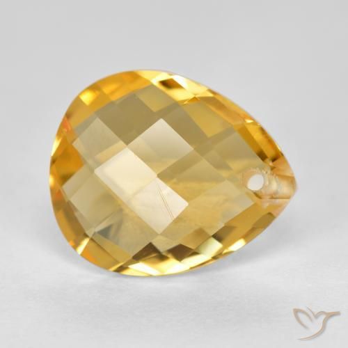 3.47克拉天然黄水晶，梨形，VVS-VS
