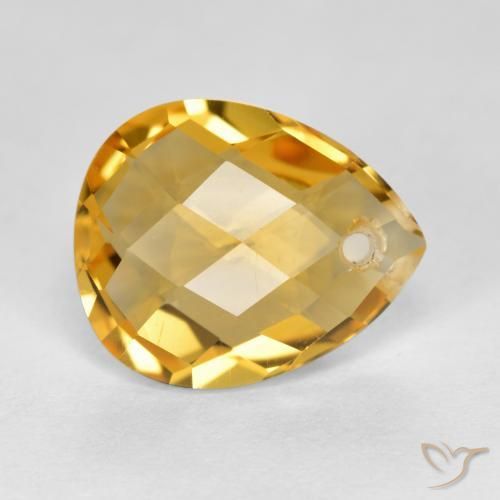 3.61克拉天然黄水晶，梨形，VVS-VS