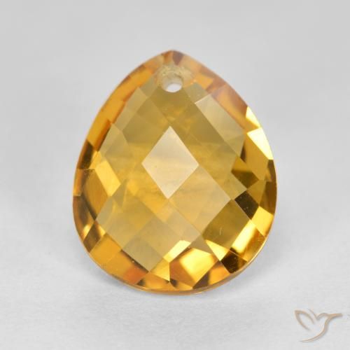 3.82ct 天然 橙金 黄水晶, 梨形, VVS-VS