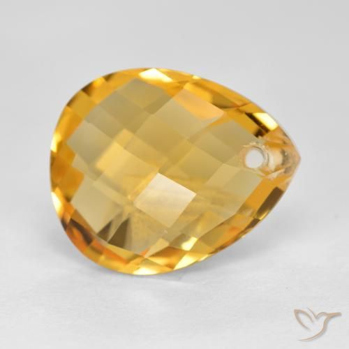 3.53克拉天然黄水晶，梨形，VVS-VS