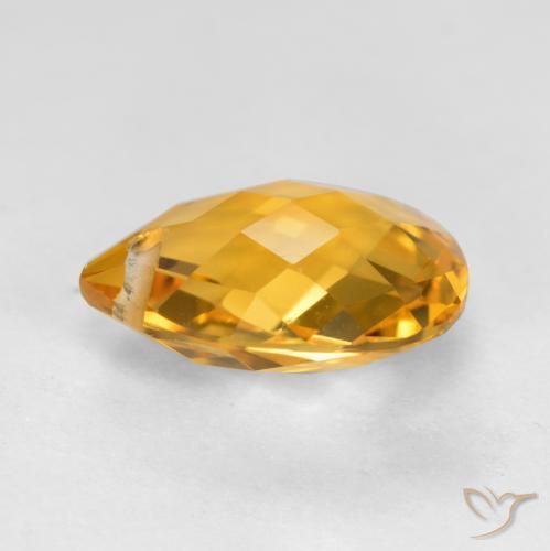 3.53克拉天然黄水晶，梨形，VVS-VS