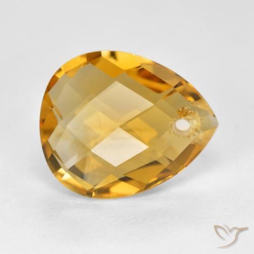3.73克拉天然黄水晶，梨形，VVS-VS