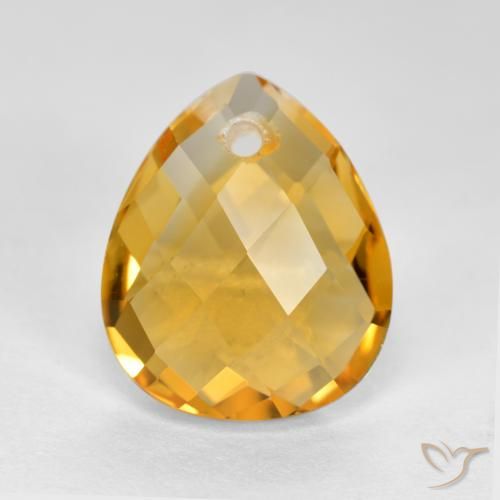 3.53ct 天然 深金橙色 黄水晶, 梨形, VVS-VS