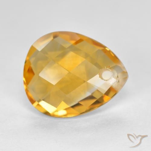 3.53克拉天然黄水晶，梨形，VVS-VS