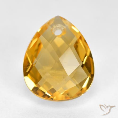 3.69ct 天然 深金橙色 黄水晶, 梨形, VVS-VS