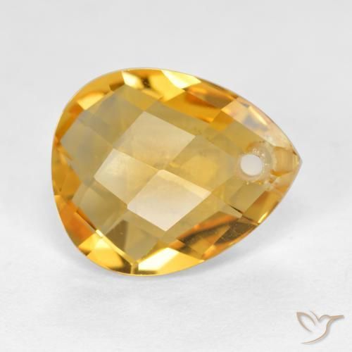 3.69克拉天然黄水晶，梨形，VVS-VS