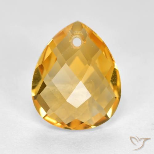 3.63ct 天然 深金橙色 黄水晶, 梨形, VVS-VS