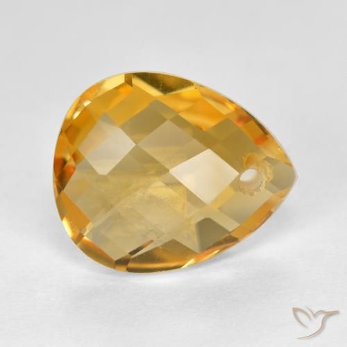 3.63克拉天然黄水晶，梨形，VVS-VS