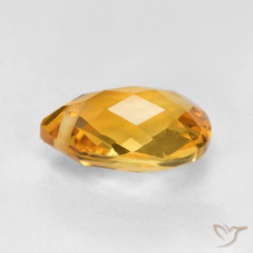 3.63克拉天然黄水晶，梨形，VVS-VS