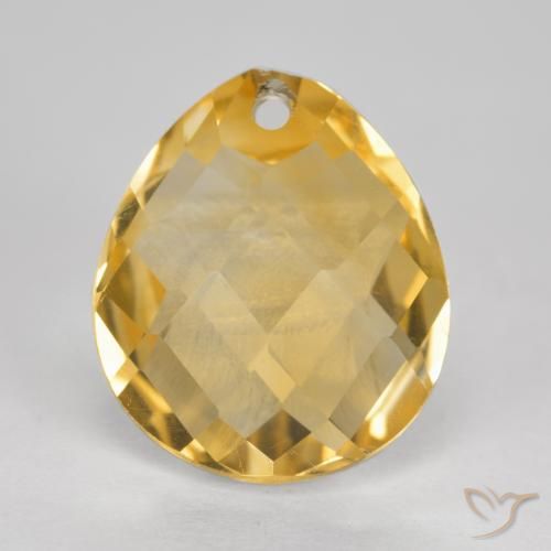3.80ct 天然 中深金色 黄水晶, 梨形, VVS-VS