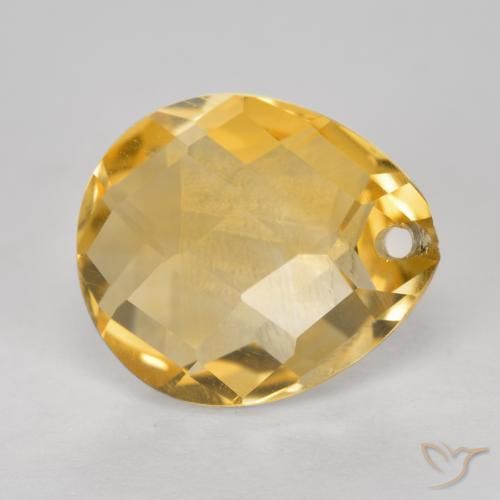 3.80克拉天然黄水晶，梨形，VVS-VS
