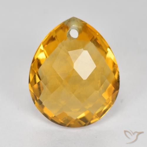 3.37ct 天然 深金色 黄水晶, 梨形, VVS-VS