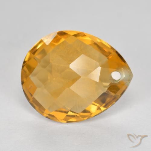 3.37克拉天然黄水晶，梨形，VVS-VS
